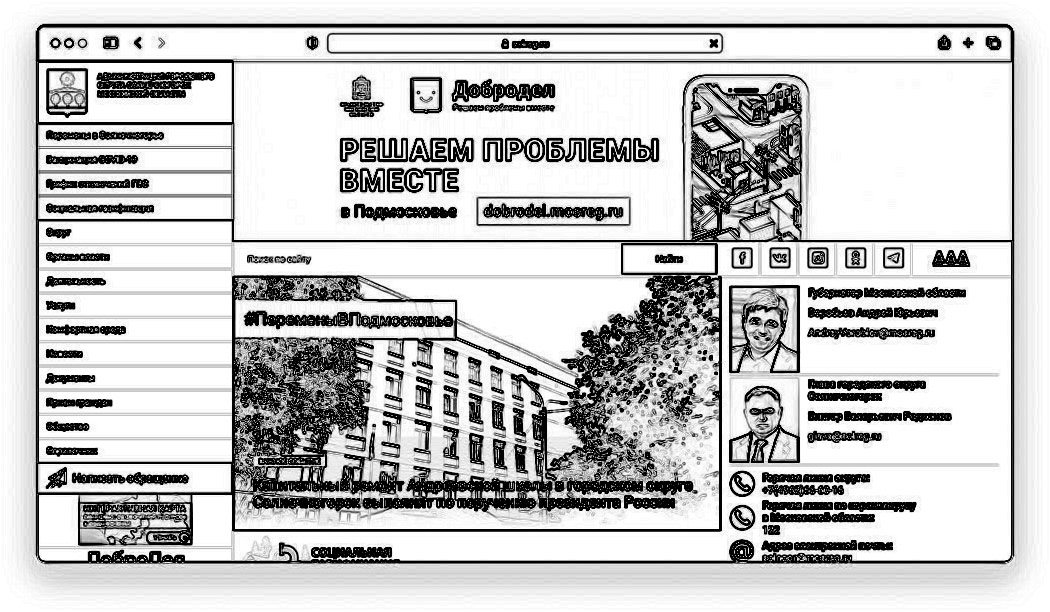 Сайт Правительства Солнечнороска, набросок